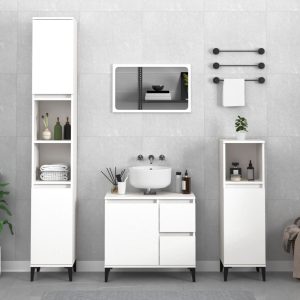 3 Piece Bathroom Cabinet Set Engineered Wood