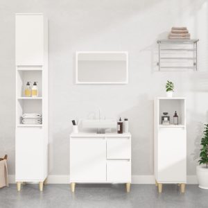 2 Piece Bathroom Furniture Set Engineered Wood