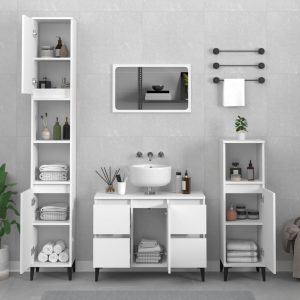 2 Piece Bathroom Furniture Set Engineered Wood