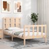 Bed Frame with Headboard 92×187 cm Single Solid Wood