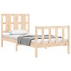 Bed Frame with Headboard 92×187 cm Single Solid Wood