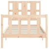 Bed Frame with Headboard 92×187 cm Single Solid Wood