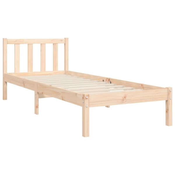 Bed Frame with Headboard 92×187 cm Single Solid Wood