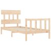 Bed Frame with Headboard 92×187 cm Single Solid Wood