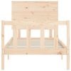 Bed Frame with Headboard 92×187 cm Single Solid Wood