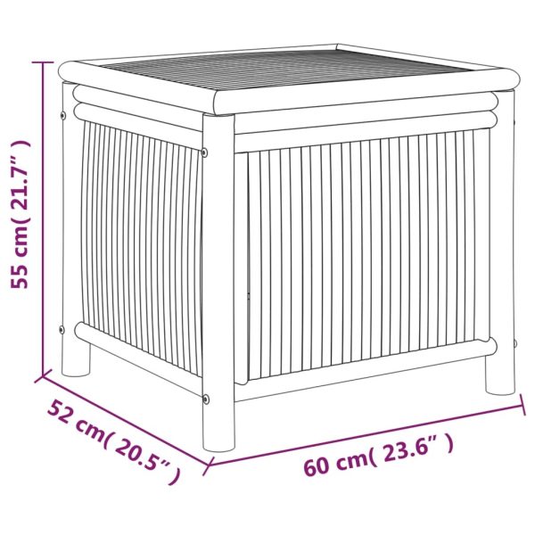 Garden Storage Box 60x52x55cm Bamboo