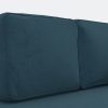 Chaise Lounge with Cushions and Bolster Blue Velvet