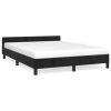 Bed Frame with Headboard Black 137×187 cm Double Velvet