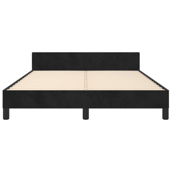 Bed Frame with Headboard Black 137×187 cm Double Velvet