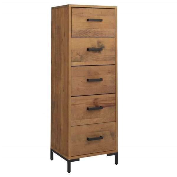 Chest of Drawers 42x35x110 cm Solid Recycled Pinewood