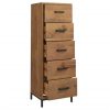 Chest of Drawers 42x35x110 cm Solid Recycled Pinewood