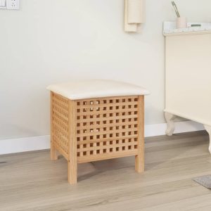 Bathroom Stool 48x47.5x52 cm Solid Wood Walnut