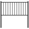 Metal Headboard Black 90 cm