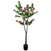 Flowering Natural Artificial Camellia Tree – 180 cm, Pink