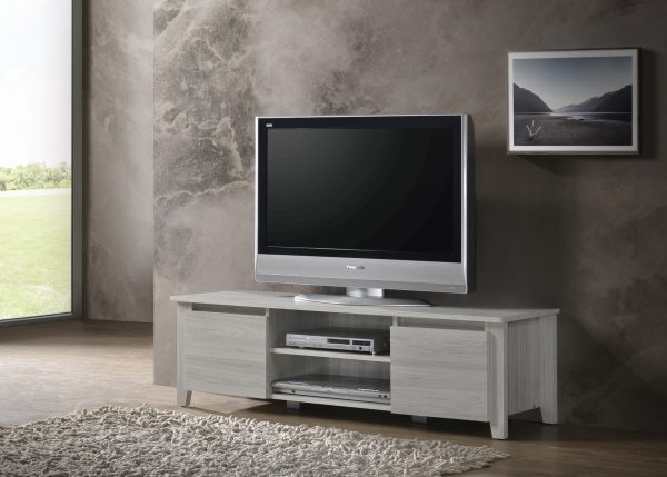 Dumbarton TV Stand Entertainment Unit In White Oak – 120x40x37 cm