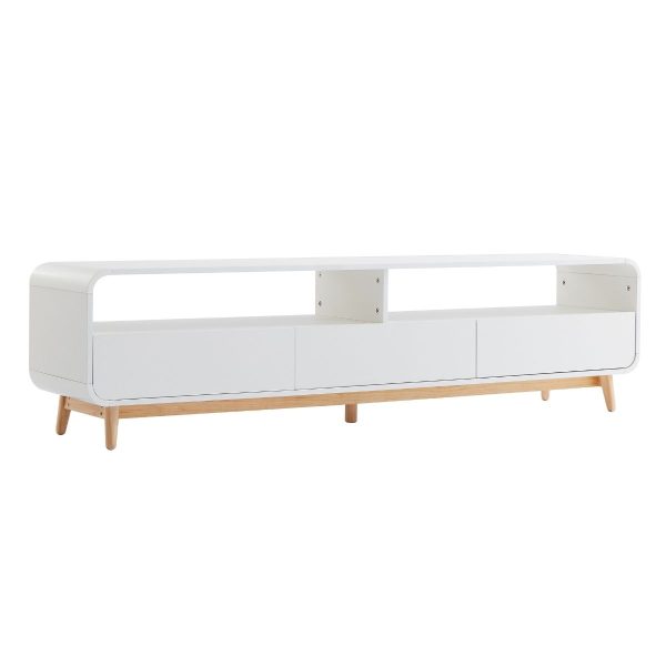 Scarsdale White  Modern Retro TV Unit 180CM