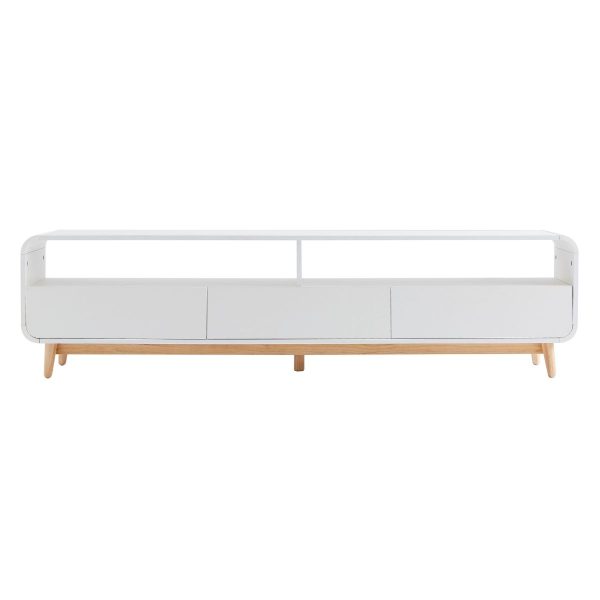 Scarsdale White  Modern Retro TV Unit 180CM