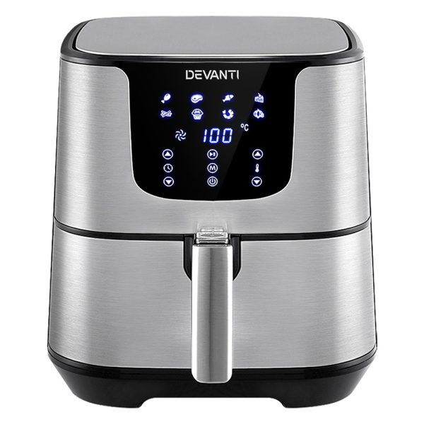 Air Fryer 7L LCD Fryers Oil Free Oven Airfryer Kitchen Healthy Cooker – Silver