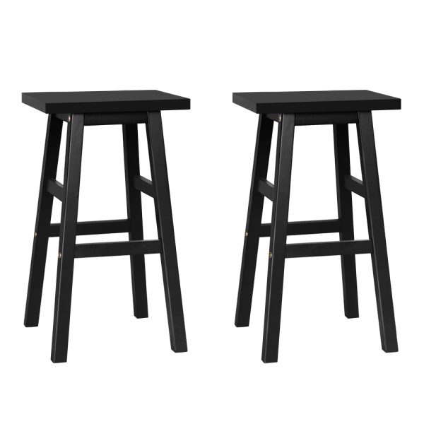 Artissf Beech Wood Bar Stools – Black, 2