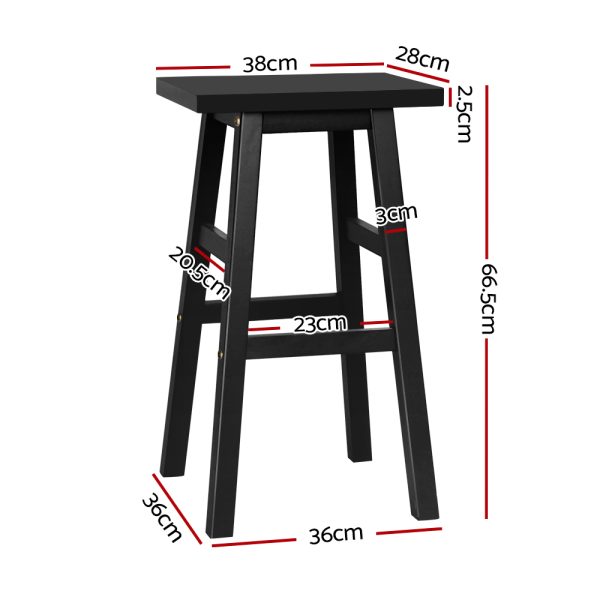 Artissf Beech Wood Bar Stools – Black, 2