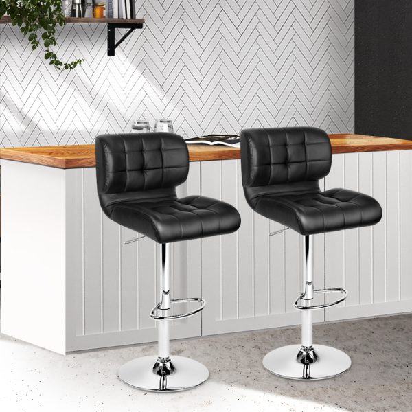 PU Leather Gas Lift Bar Stools – Chrome