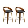 Walnut Wood Bar Stools – Black and Brown – 2