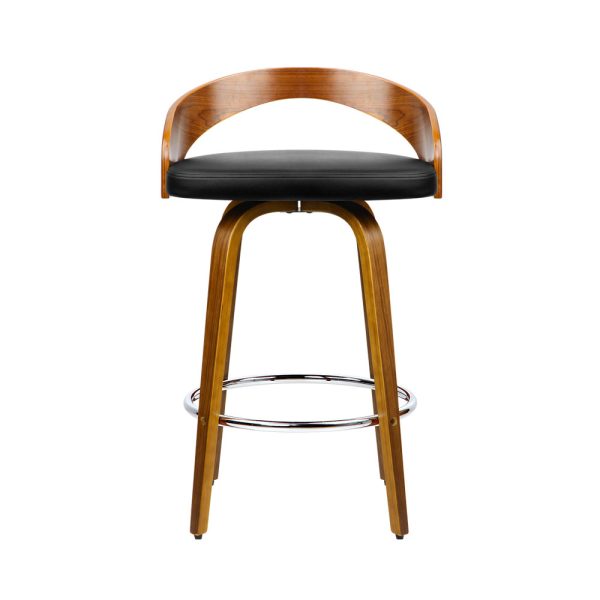 Walnut Wood Bar Stools – Black and Brown – 2