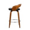 Walnut Wood Bar Stools – Black and Brown – 2