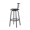 PU Leather Bar Stools – Black and Steel – 2