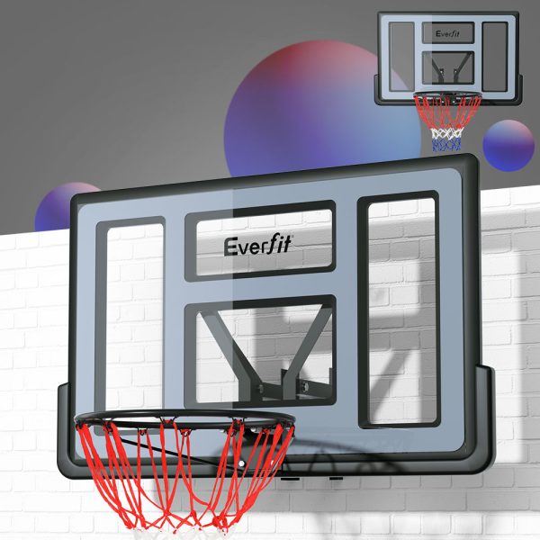 45″ Basketball Hoop Backboard Wall Mounted Ring Net Sports Pro System