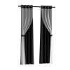 2X 132x213cm Blockout Sheer Curtains Black