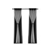 2X 132x213cm Blockout Sheer Curtains Black