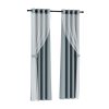 2X 132x213cm Blockout Sheer Curtains Light Grey