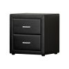 Hythe PVC Leather Bedside Table – Black