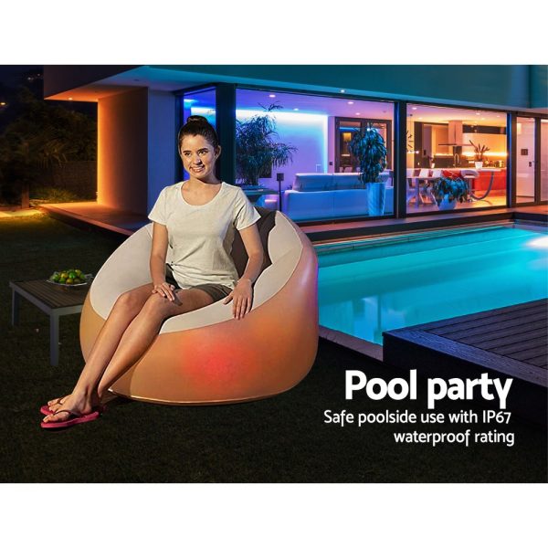 Bestway Inflatable Seat Sofa LED Light Chair Outdoor Lounge Cruiser