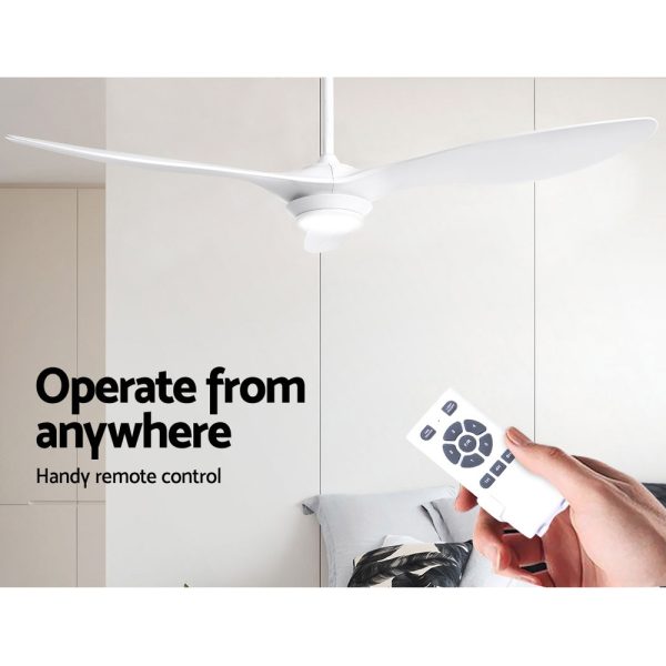 Devanti 52” Ceiling Fan DC Motor w/Light w/Remote – White