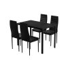 Dining Chairs and Table Dining Set Wooden Top Black