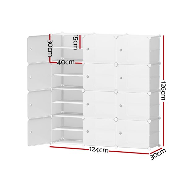 Shoe Box DIY Set of 12 Storage Cube Stackable White