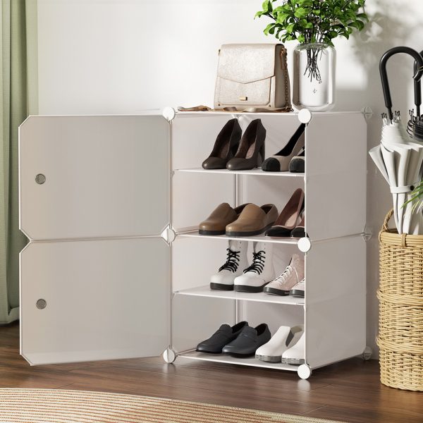 Shoe Box DIY Set of 2 Storage Cube Stackable White