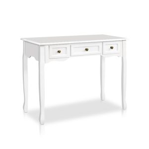 Hall Console Table Hallway Side Dressing Entry Wooden French Drawer – White