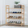 4-tier Shoe Rack 12 Pairs Shoe Storage Weaved Shelves