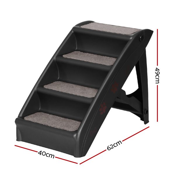 Dog Ramp For Bed Sofa Car Pet Steps Stairs Ladder Indoor Foldable Portable – Black