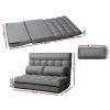 Lounge Sofa Bed 2-seater Floor Folding Fabric – Grey