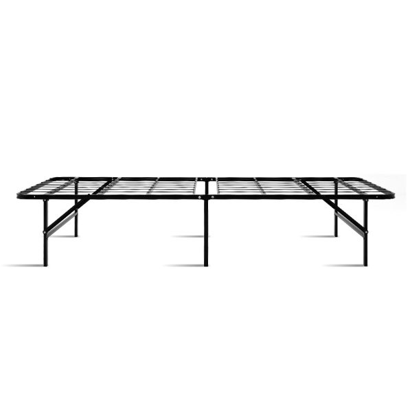 Folding Metal Bed Frame – Black – SINGLE