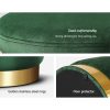 Ottoman Foot Stool with Storage Round Velvet Foot Rest Pouffe Footstool – Green