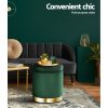 Ottoman Foot Stool with Storage Round Velvet Foot Rest Pouffe Footstool – Green