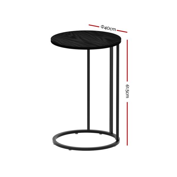 Coffee Table Side Table Round Black Martha