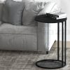 Coffee Table Side Table Round Black Martha