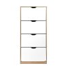 Shoe Rack Cabinet 60 Pairs 4-tier White Elen