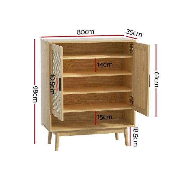 Shoe Rack Cabinet Rattan 5-tier 20 Pairs Dani